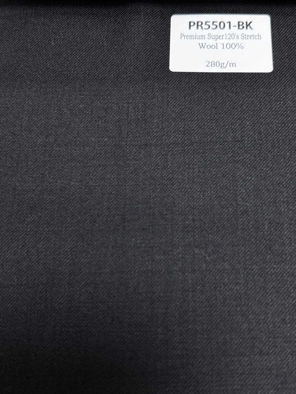 PR5501-BK Tessuto Giapponese Premium Standard Super 120's Elasticizzato Senza Motivo, Nero[Tessile]