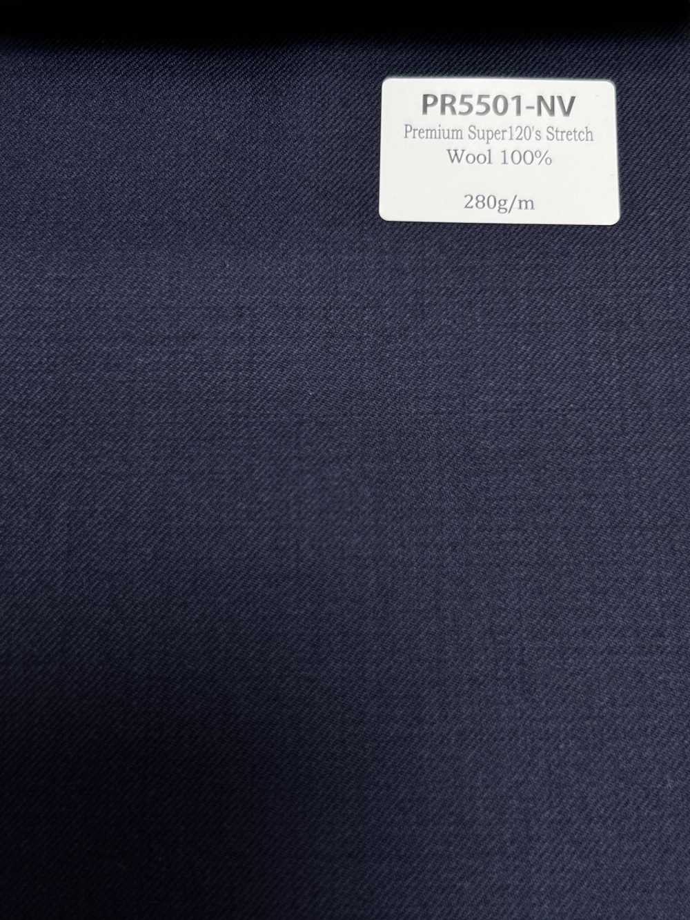 PR5501-NV Tessuto Giapponese Premium Standard Super 120's Elasticizzato Senza Motivo, Blu Navy[Tessile]