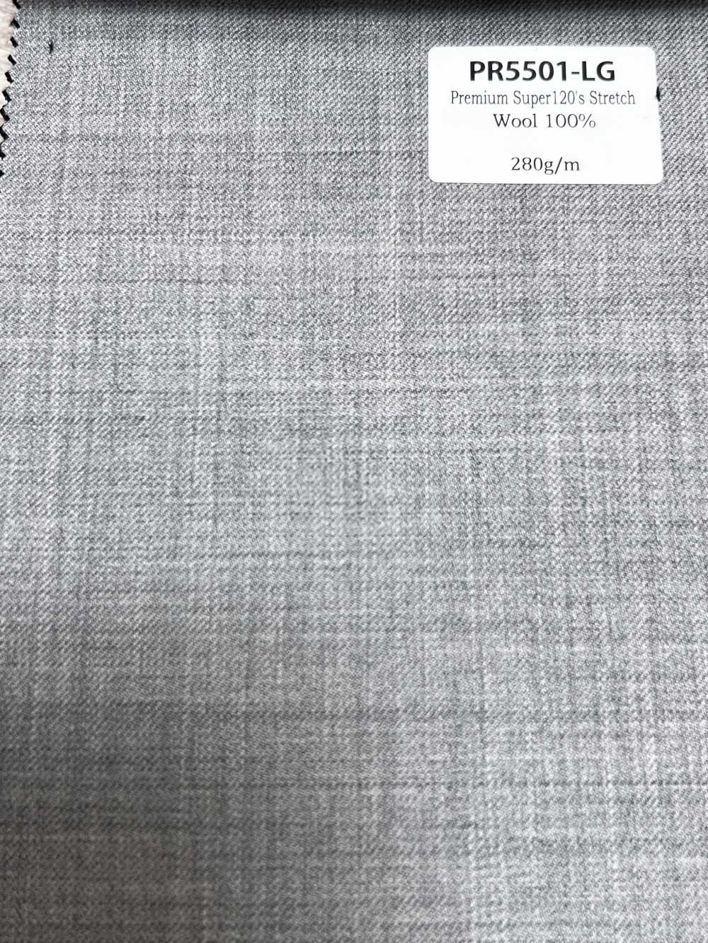PR5501-LG Tessuto Giapponese Premium Standard Super120's Elasticizzato Senza Motivo, Grigio Chiaro[Tessile]