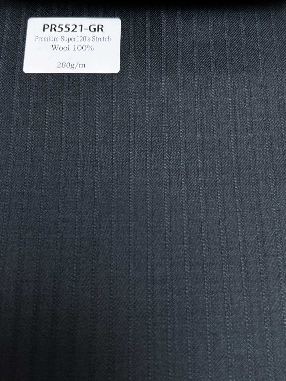 PR5521-GR Standard di produzione giapponese Premium Super120's a righe elasticizzato verde[Tessile] HOSOI SYOJI