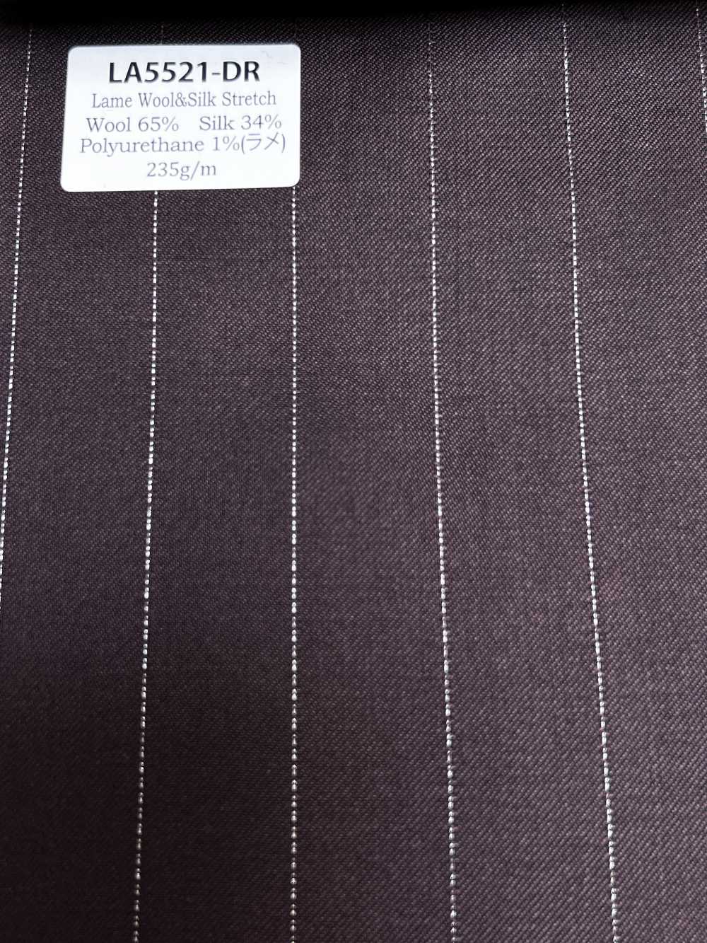 LA5521-DR Classico tessuto a righe elasticizzato in seta lamé e lana, rosso scuro[Tessile] HOSOI SYOJI