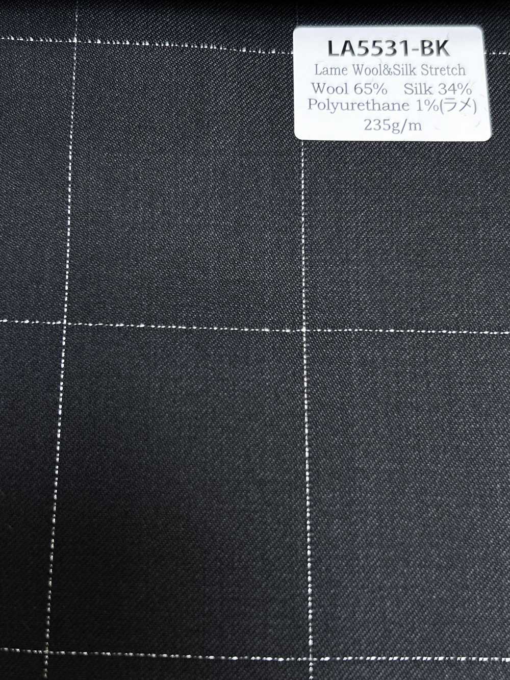 LA5531-BK Classico scozzese elasticizzato in seta, lamé e lana nero Made in Japan[Tessile] HOSOI SYOJI