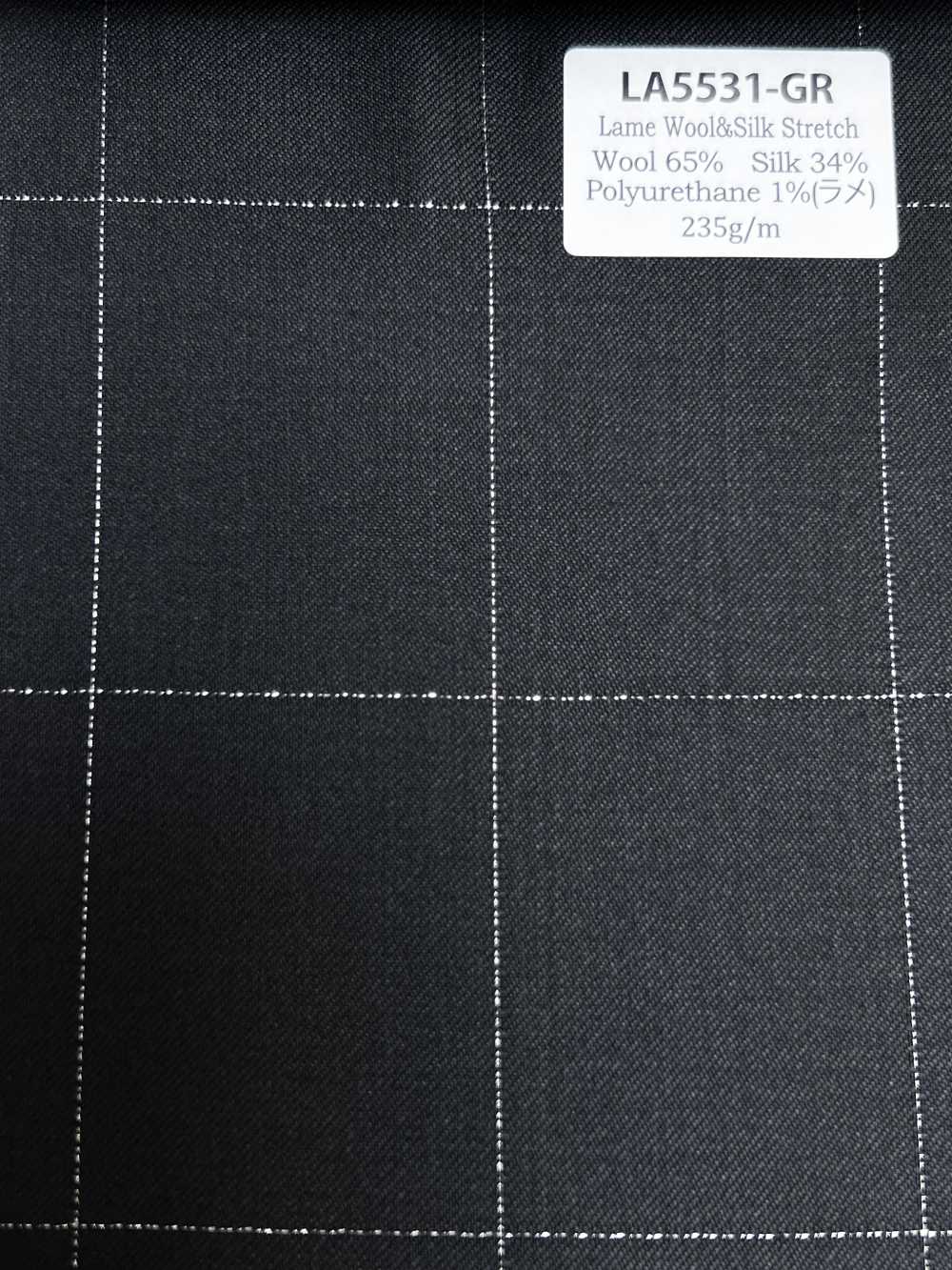 LA5531-GR Classico Made in Japan in seta, lamé e lana elasticizzata a quadri verde[Tessile] HOSOI SYOJI