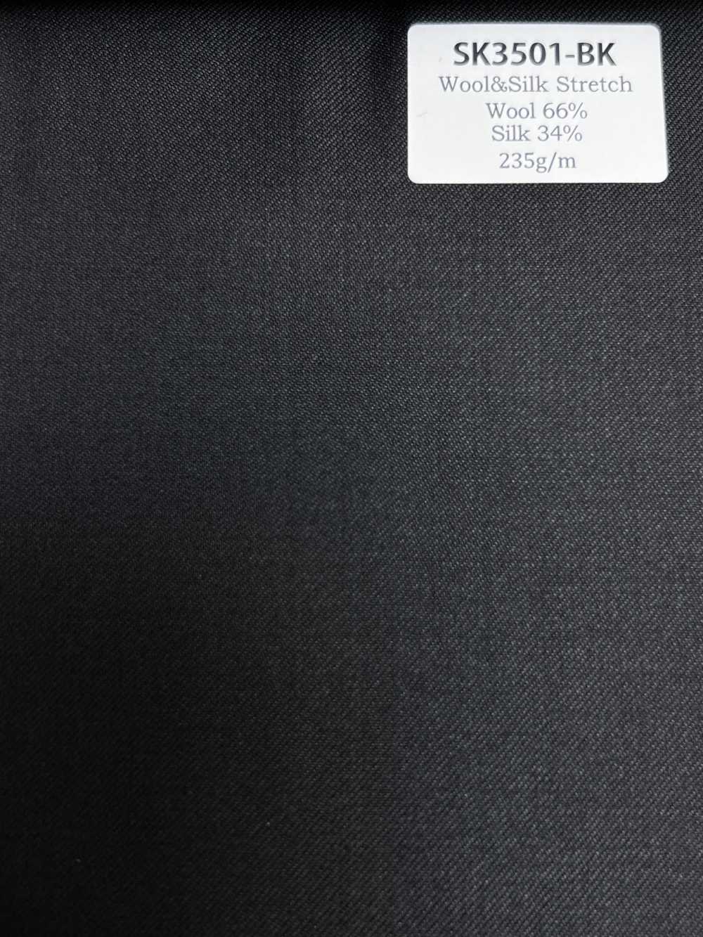 SK3501-BK Standard nero elasticizzato in seta e lana, prodotto in Giappone[Tessile] HOSOI SYOJI