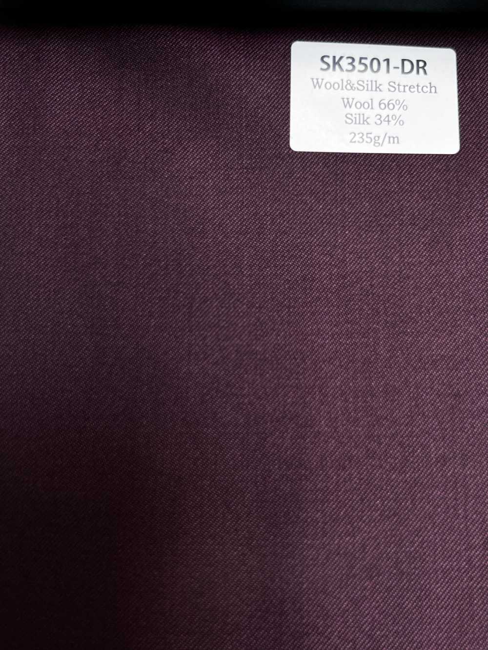 SK3501-DR Tessuto elasticizzato seta-lana giapponese standard, rosso scuro[Tessile] HOSOI SYOJI
