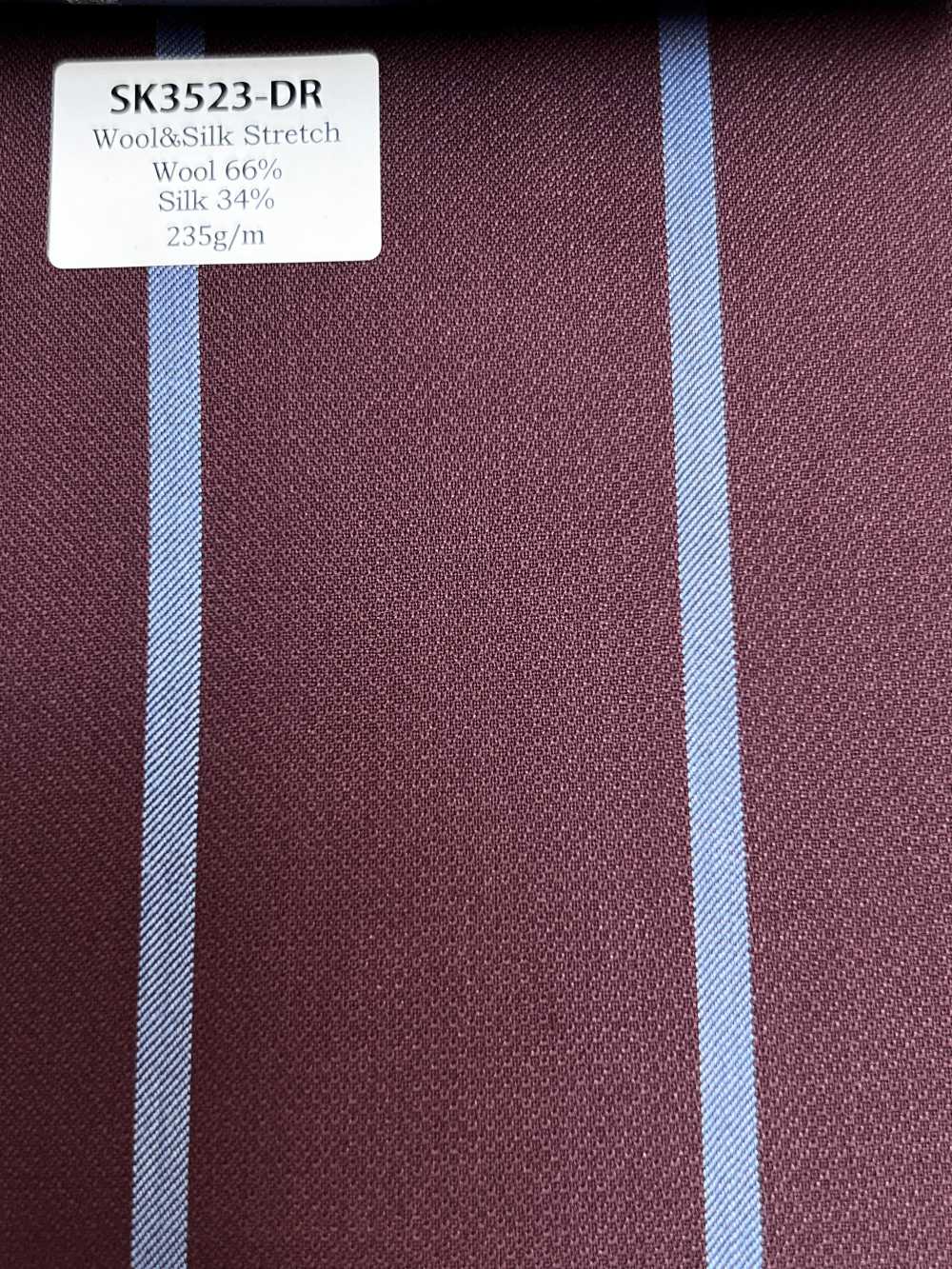 SK3523-DR Standard giapponese in seta e lana elasticizzata a righe rosso scuro[Tessile]