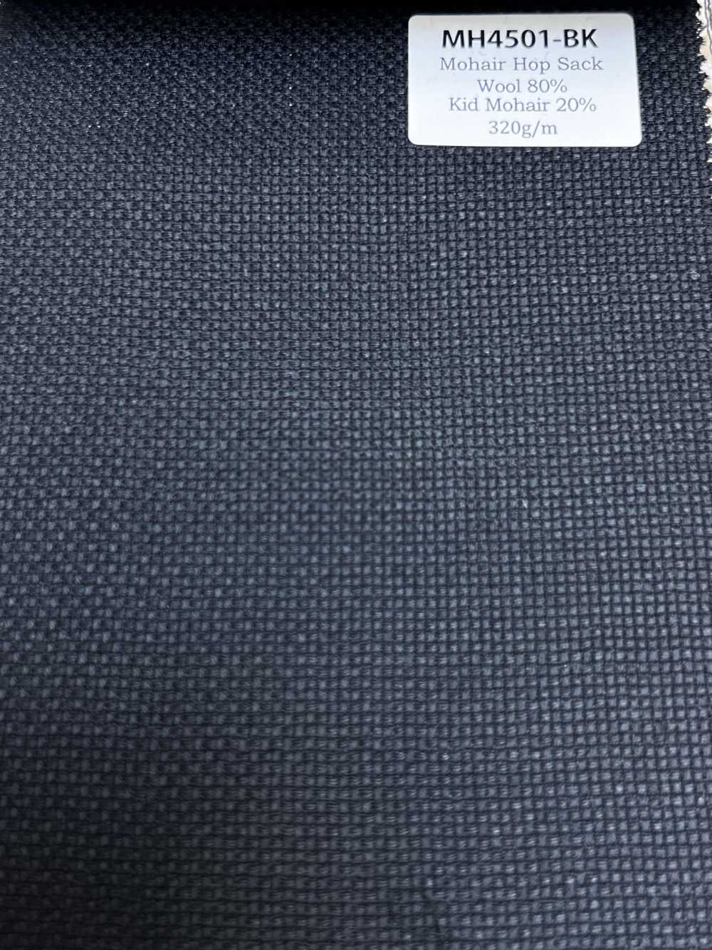 MH4501-BK Hopsack in mohair nero standard di produzione giapponese[Tessile]
