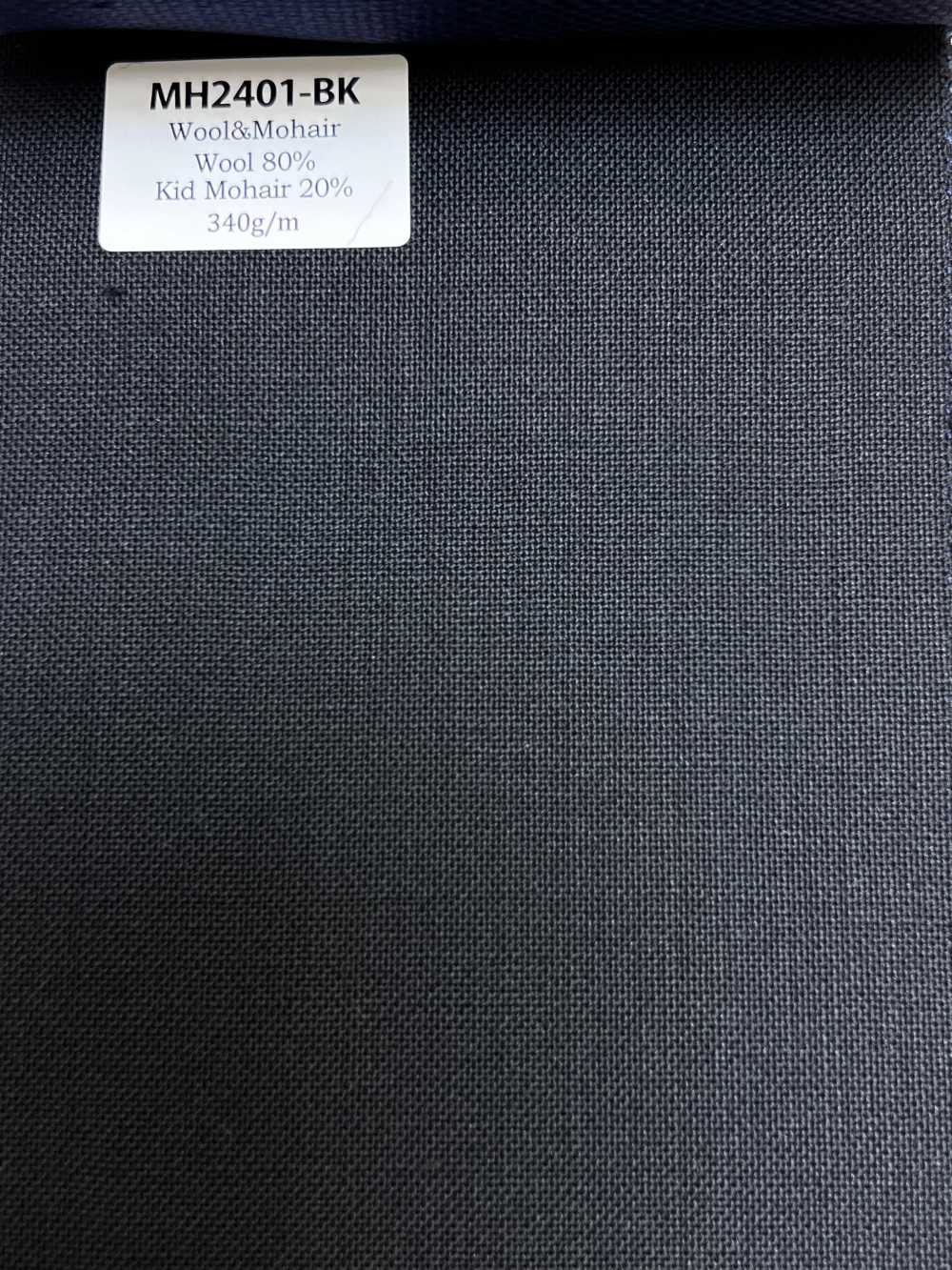 MH2401-BK Worsted di lana e mohair di produzione giapponese standard (stile tonic) Nero[Tessile]