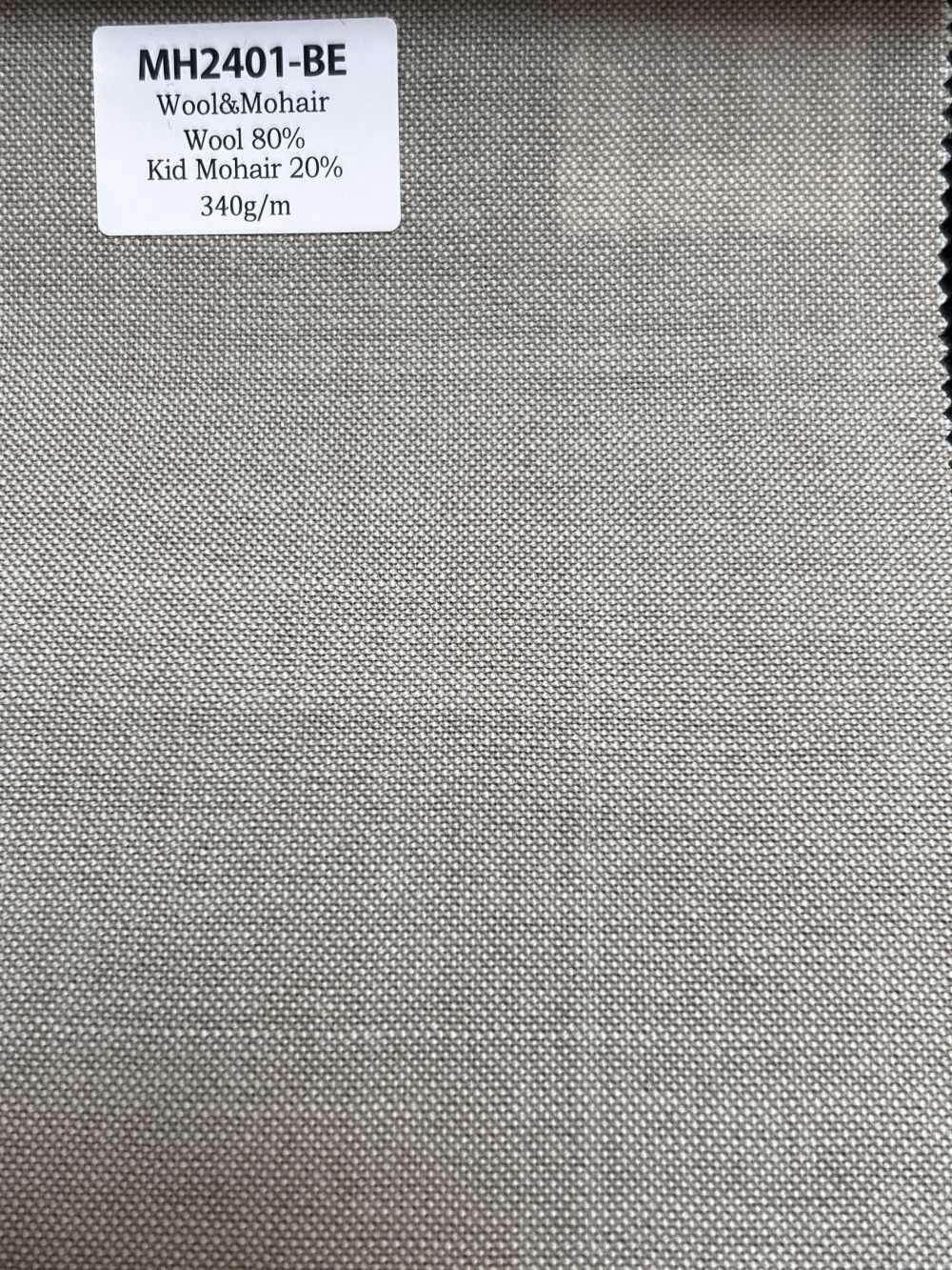 MH2401-BE Tessuto pettinato standard in lana e mohair di capretto, prodotto in Giappone (stile tonic) Beige[Tessile]