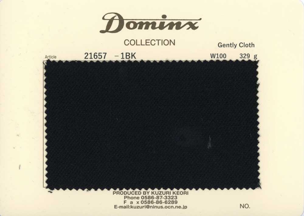 21657-1BK Tessuto Classic Gently in lana 100% DOMINX (Dominx) Collezione Premium Nero[Tessile] Tessuto Di Lana Kuzuri (DOMINX)