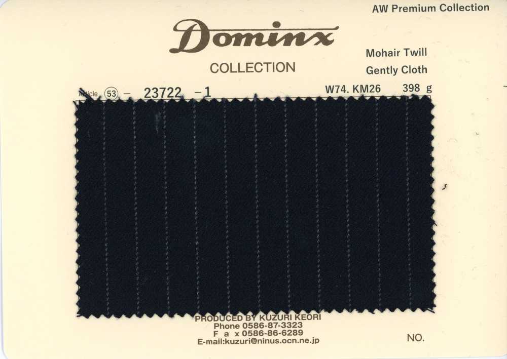 23722-1 Classico twill di mohair, tessuto morbido, Collezione Premium DOMINX Nero[Tessile] Tessuto Di Lana Kuzuri (DOMINX)