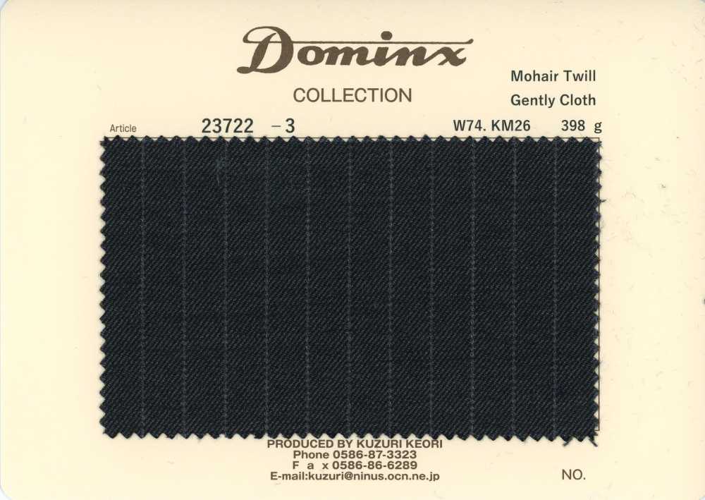 23722-3 Tessuto Twill Standard In Mohair, Morbido, Collezione Premium DOMINX, Grigio Scuro[Tessile] Tessuto Di Lana Kuzuri (DOMINX)