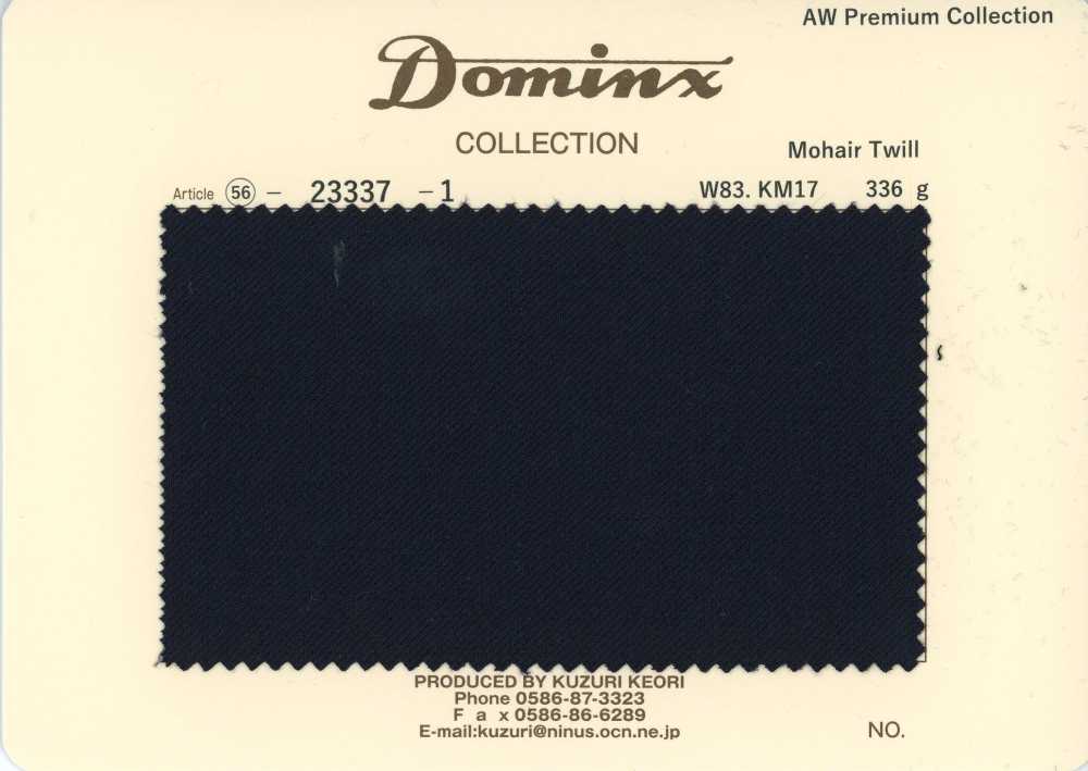 23337-1 Twill di mohair standard DOMINX (Dominx) Collezione Premium Nero[Tessile] Tessuto Di Lana Kuzuri (DOMINX)
