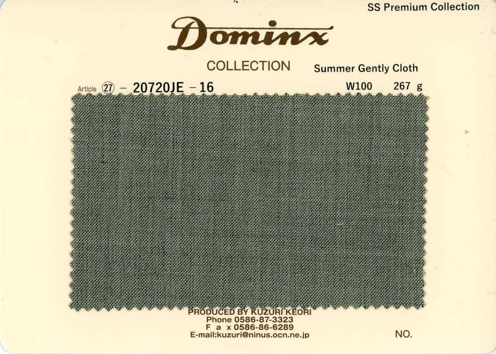 20720JE-16 Tessuto GentlyCloth Standard Summer 100% Lana DOMINX (Dominx) Collezione Premium Verde[Tessile] Tessuto Di Lana Kuzuri (DOMINX)