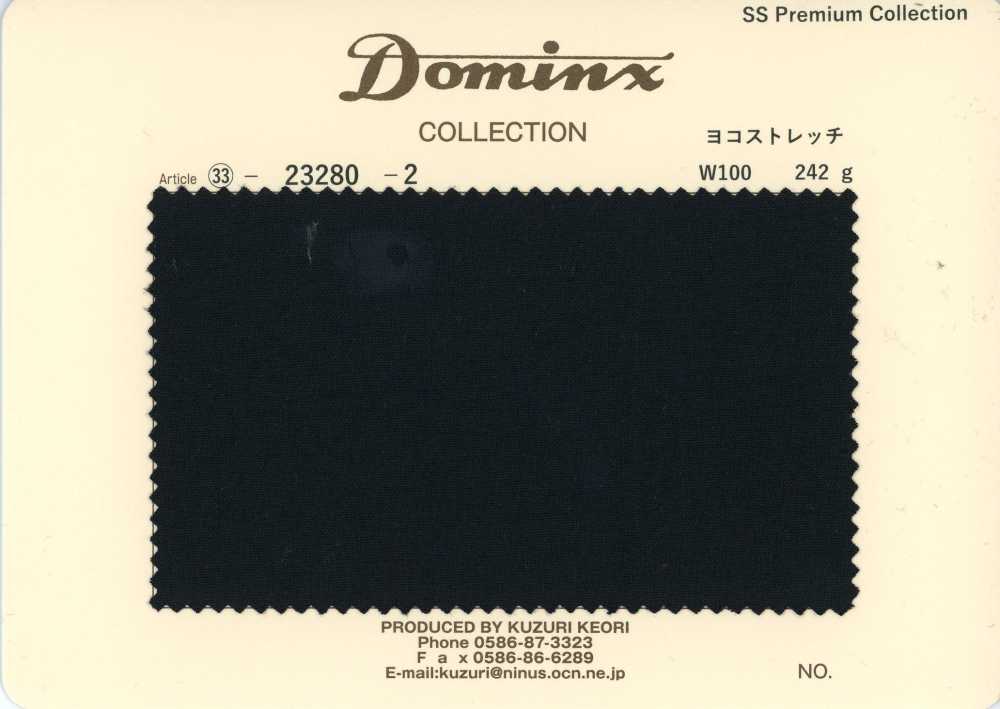 23280-2 Collezione pantaloni standard elasticità orizzontale 100% lana DOMINX Collezione Premium Nero[Tessile] Tessuto Di Lana Kuzuri (DOMINX)