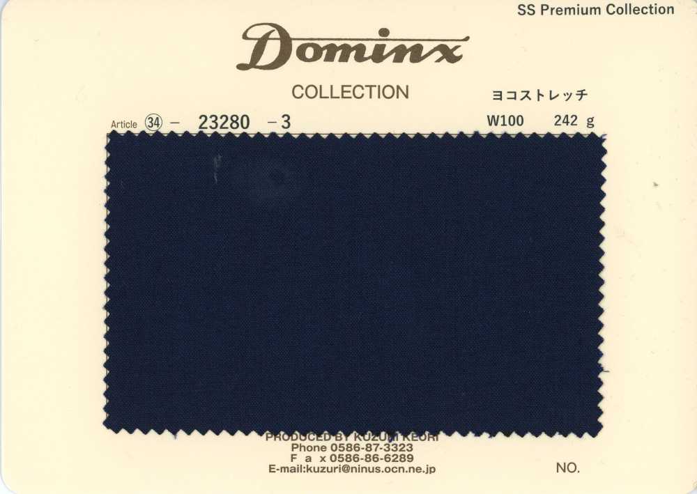23280-3 Collezione Pantaloni Standard, Elasticità In Trama, 100% Lana, Collezione Premium DOMINX, Blu Navy[Tessile] Tessuto Di Lana Kuzuri (DOMINX)
