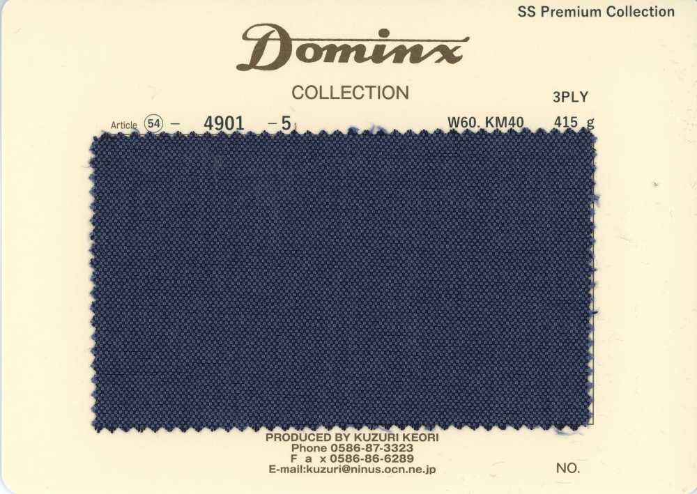 4901-5 Collezione Premium DOMINX In Kid Mohair Standard A 3 Capi, Blu[Tessile] Tessuto Di Lana Kuzuri (DOMINX)