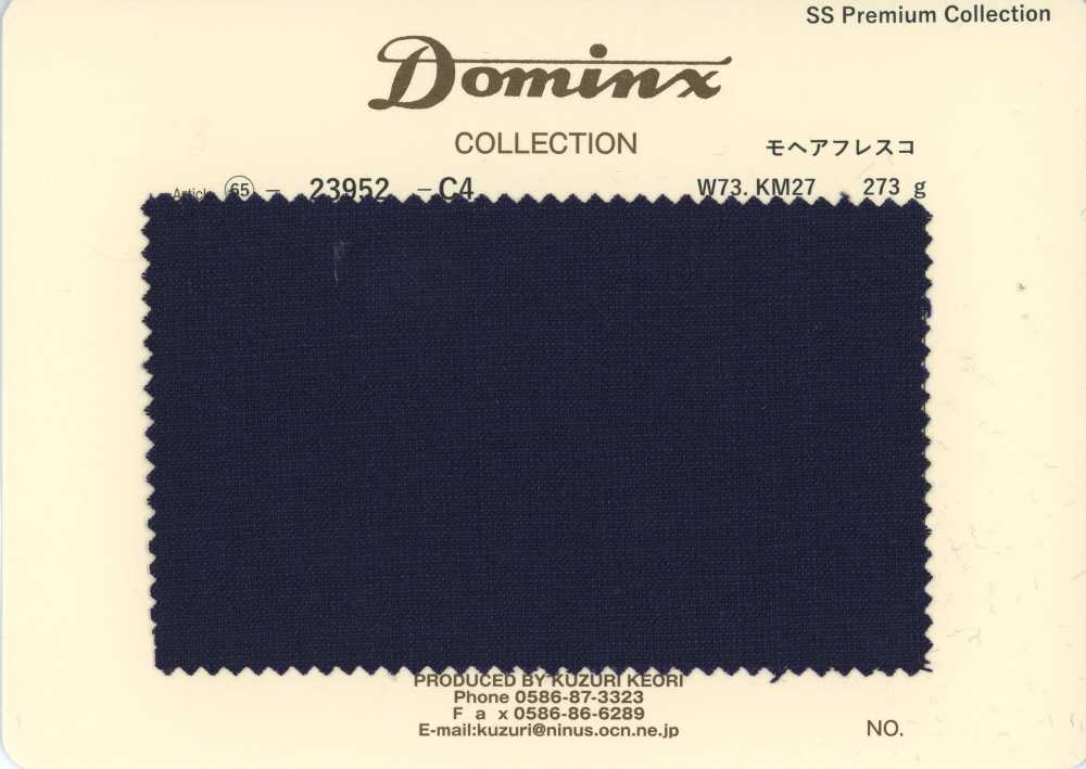 23952-C4 Classico Mohair Fresco Kid Mohair DOMINX (Dominks) Collezione Premium Blu navy[Tessile] Tessuto Di Lana Kuzuri (DOMINX)