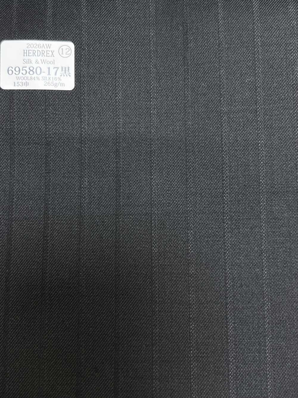 69580-17 26AW HERDREX [Silk & Wool] Seta E Lana, Righe Shadow Nere[Tessile] Società Per Azioni Kunishima Co., Ltd.