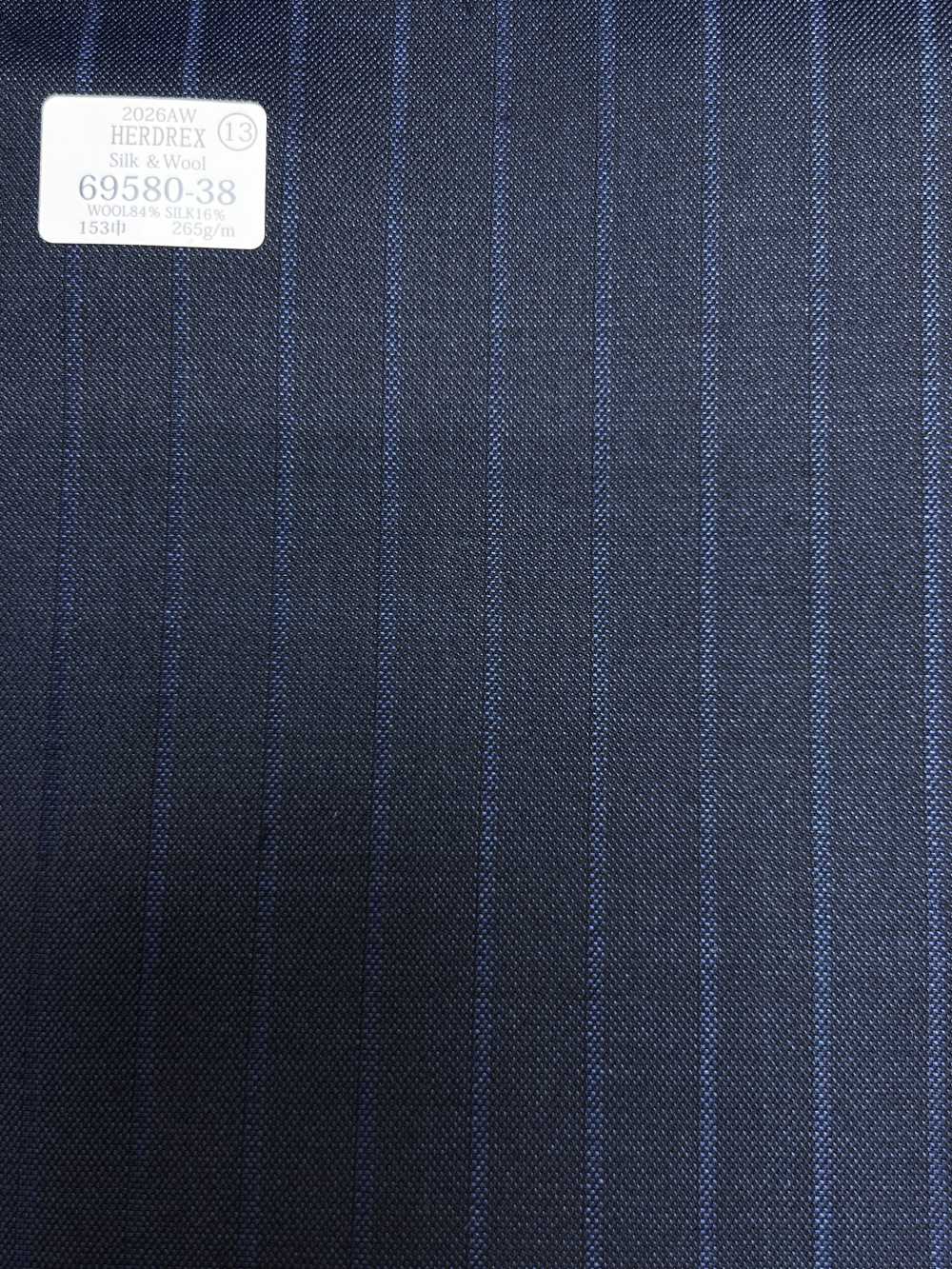 69580-38 26AW HERDREX [Seta E Lana] Seta E Lana A Righe Sfumate Blu Navy[Tessile] Società Per Azioni Kunishima Co., Ltd.