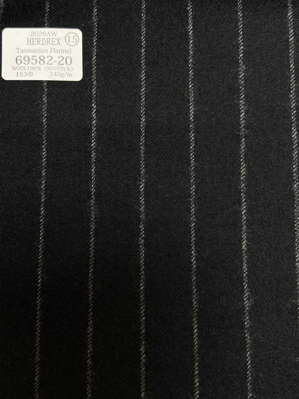 69582-20 26AW HERDREX [Flanella Tasmaniana] Seta E Lana A Righe Blu Navy[Tessile] Società Per Azioni Kunishima Co., Ltd.