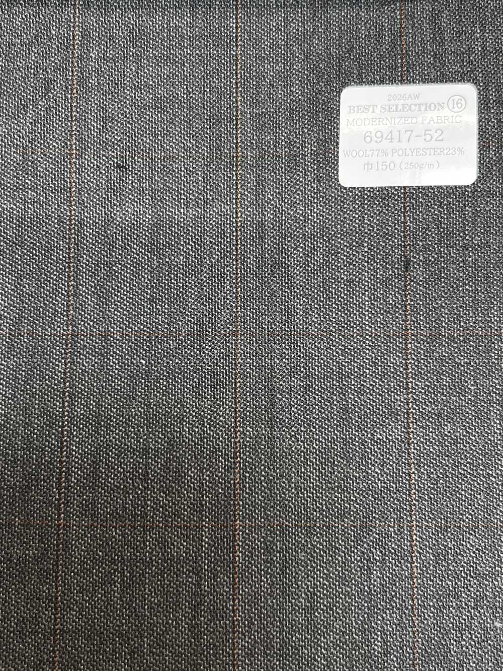 69417-52 26AW BESTSELECTION [TESSUTO MODERNIZZATO] Tessuto modernizzato grigio a finestra[Tessile] Società Per Azioni Kunishima Co., Ltd.