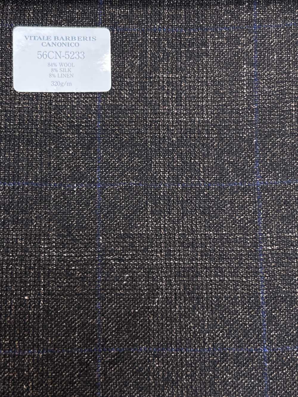 56CN5233 CANONICO LANA SETA E LINO FANTASIA PER ABITI Marrone/Blu a finestra[Tessile] CANONICO