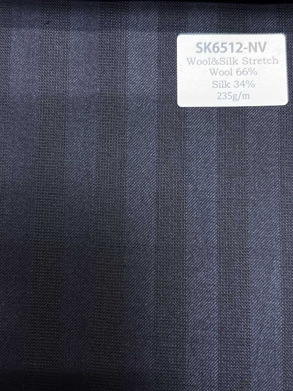 SK6512-NV Riga blu navy elasticizzata in seta e lana di produzione giapponese[Tessile] HOSOI SYOJI