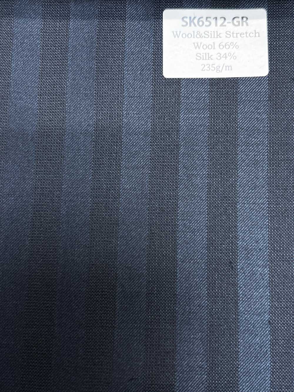 SK6512-GR Lana e seta elasticizzata a righe marroni, di fabbricazione giapponese[Tessile] HOSOI SYOJI