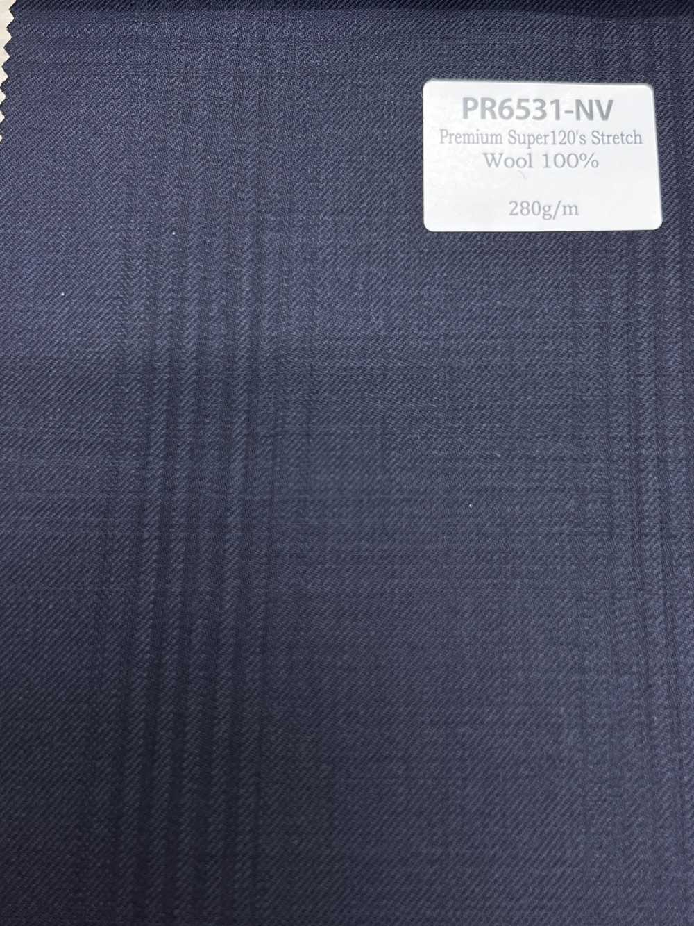 PR6531-NV Standard giapponese di alta qualità Super 120's a filo singolo elasticizzato a righe blu navy[Tessile] HOSOI SYOJI