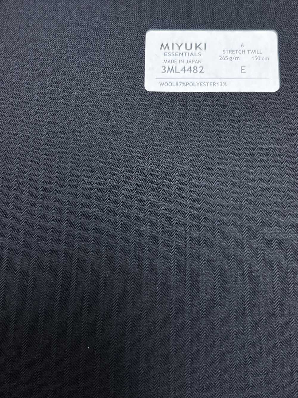 3ML4482 26AW MIYUKI Textile MIYUKI ESSENTIALS Twill elasticizzato Navy tinta unita[Tessile] Lanificio Miyuki