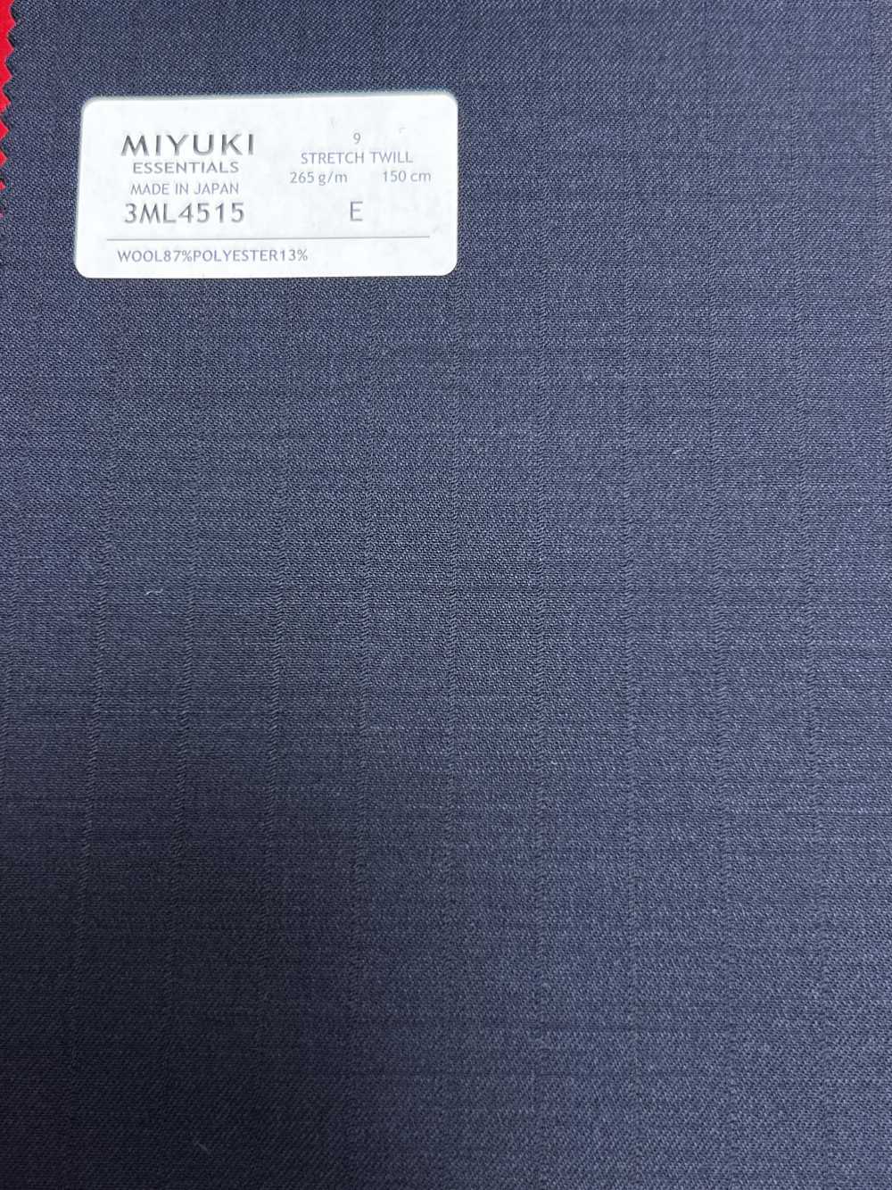 3ML4515 26AW MIYUKI Tessile ESSENTIALS Twill elasticizzato a righe blu navy Lanificio Miyuki
