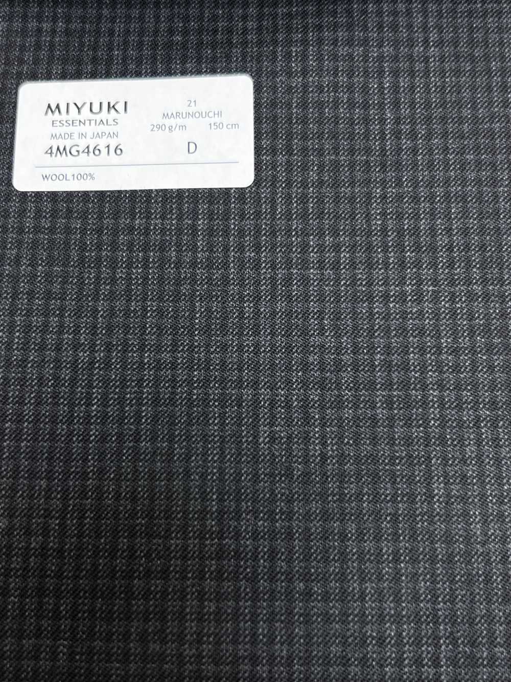 4MG4616 26AW MARUNOUCHI tela diagonale a quadri grigio antracite[Tessile] Lanificio Miyuki