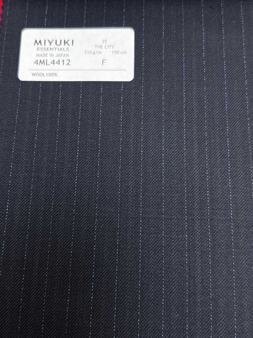 4ML4412 26AW THE CITY Twill a righe navy[Tessile] Lanificio Miyuki