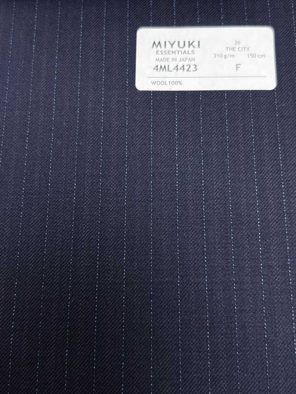 4ML4423 26AW THE CITY Twill a righe navy[Tessile] Lanificio Miyuki