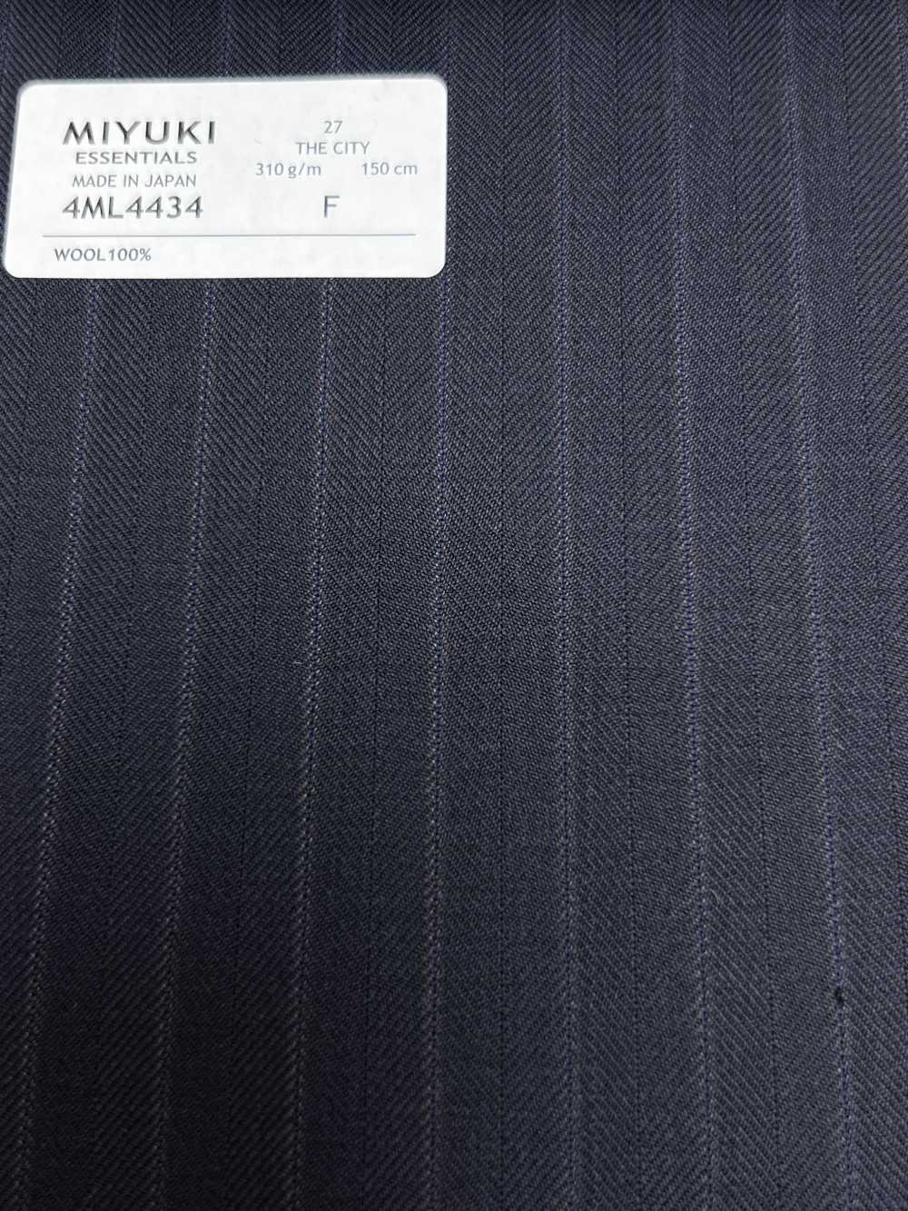 4ML4434 26AW THE CITY Twill a righe navy[Tessile] Lanificio Miyuki