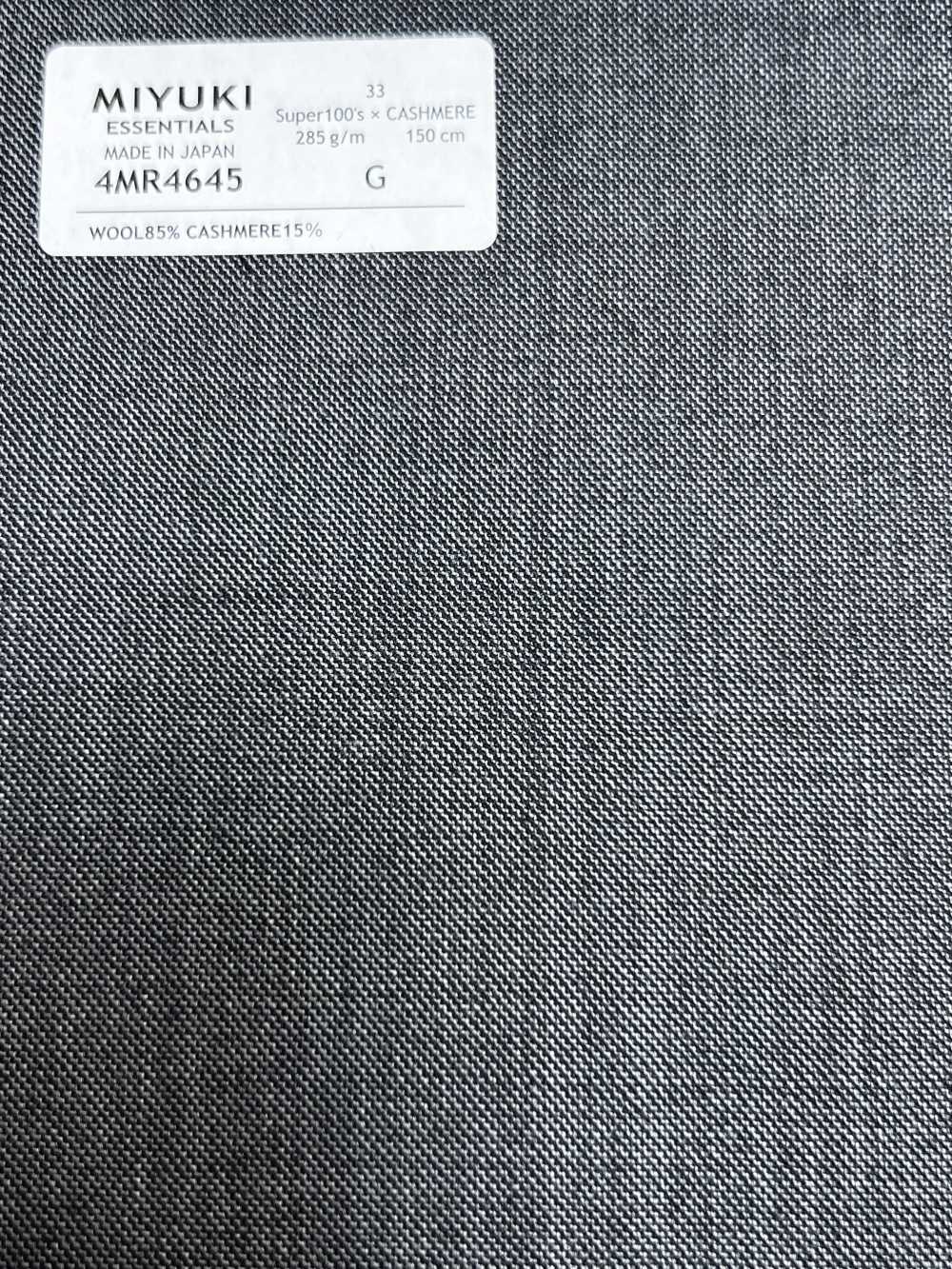 4MR4645 26AW Super100's × cashmere Grigio medio Senza motivo[Tessile] Lanificio Miyuki
