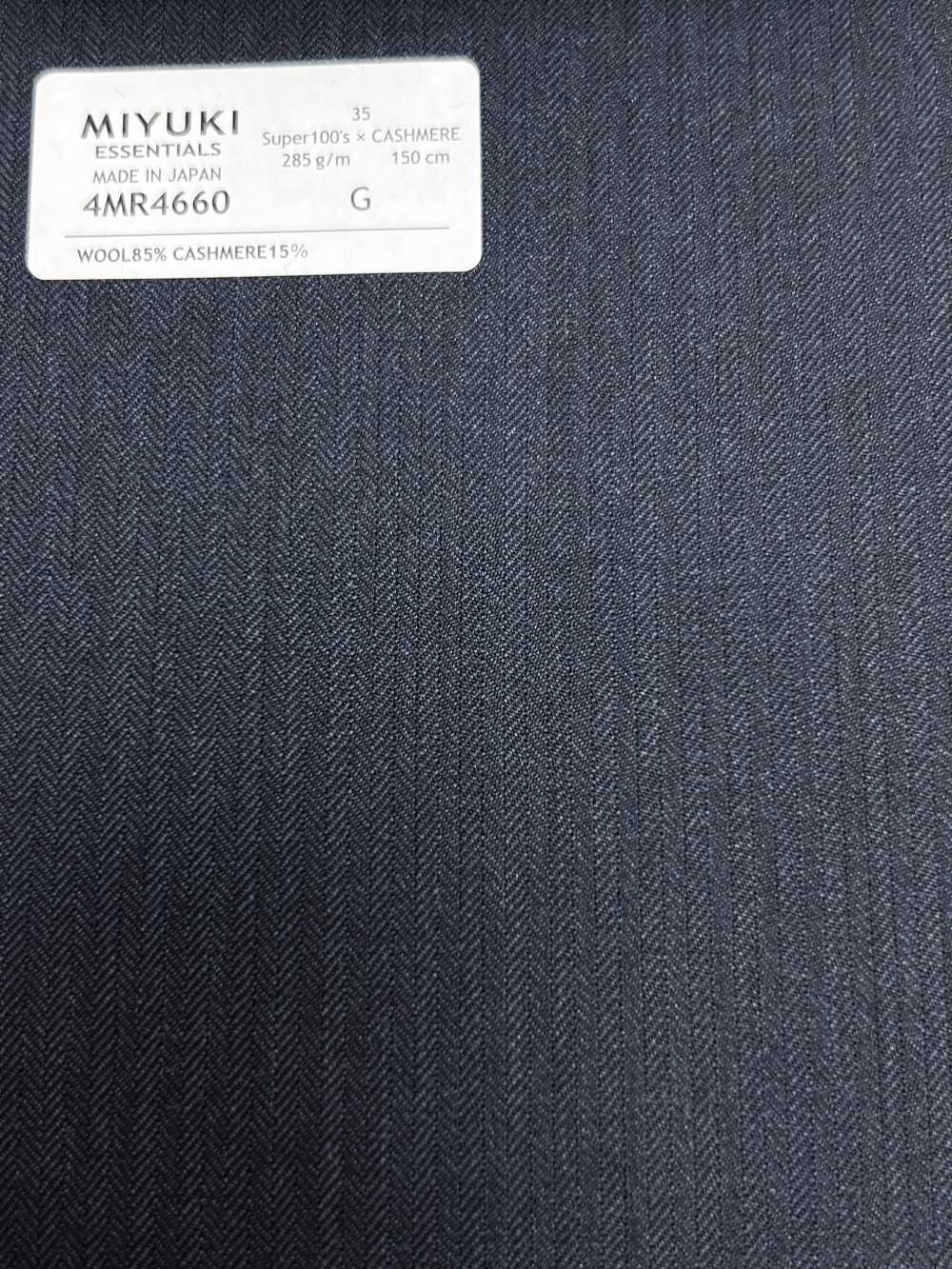 4MR4660 26AW Super100's × Cashmere righe navy[Tessile] Lanificio Miyuki
