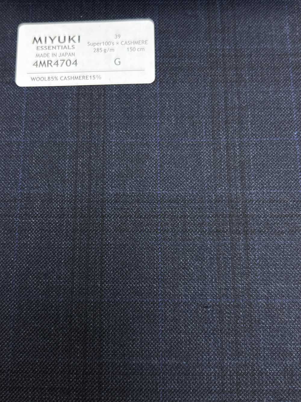 4MR4704 26AW Super100's × cashmere quadri navy[Tessile] Lanificio Miyuki