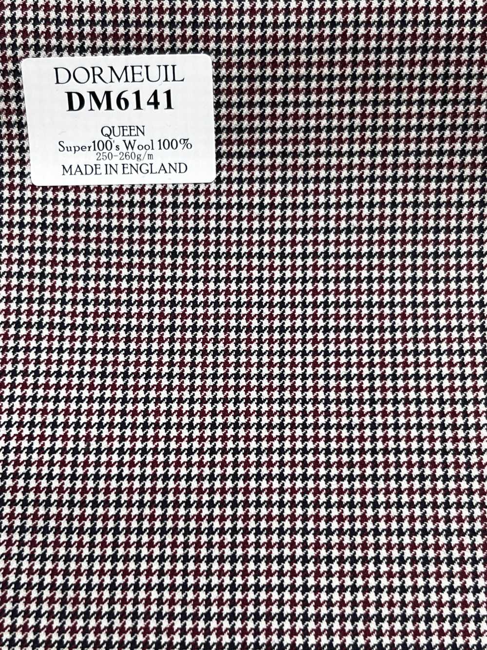 DM6141 DORMEUIL QUEEN Super100's pied-de-poule nero e rosso[Tessuti] HOSOI SYOJI