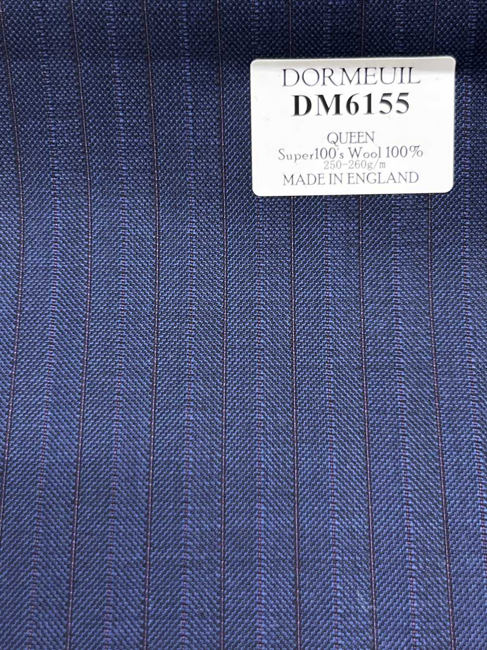 DM6155 DORMEUIL QUEEN Super 100's rigato blu navy × marrone[Tessuti] HOSOI SYOJI