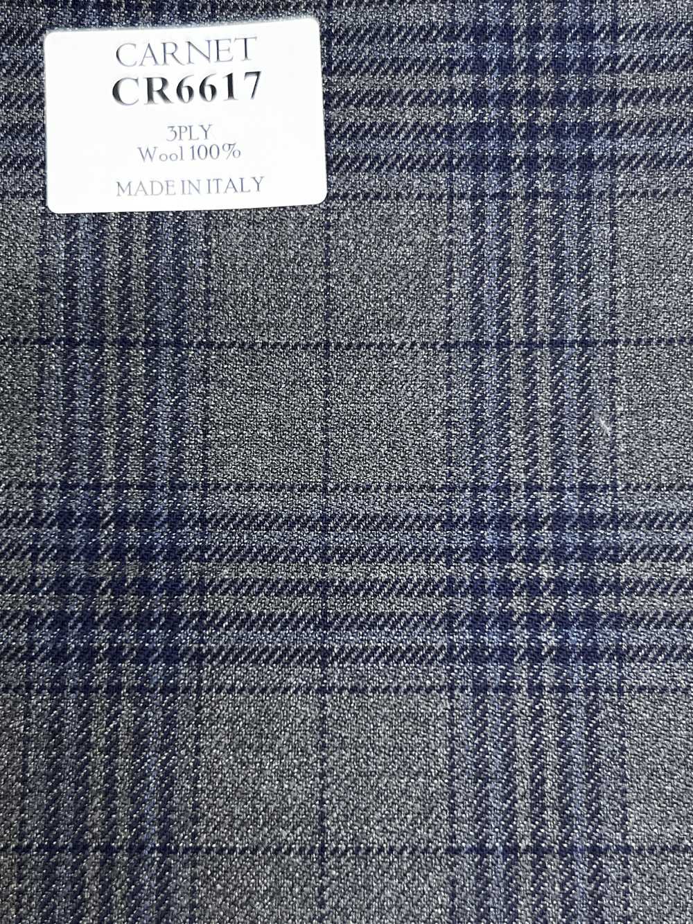 CR6617 CARNET a quadri grigio x blu navy a 3 fili[Tessuti] HOSOI SYOJI