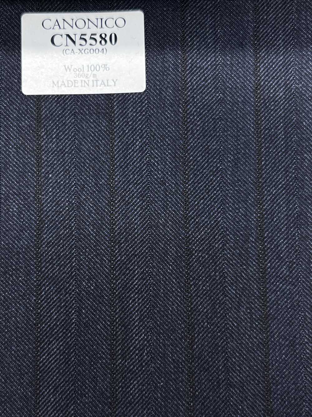 CN5580 CANONICO Super110's Blu navy × righe marroni[Tessuti] HOSOI SYOJI