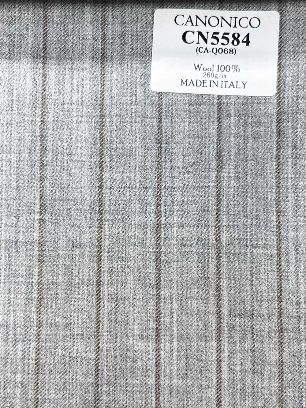 CN5584 CANONICO Super 110's a righe grigio chiaro e beige[Tessile] HOSOI SYOJI