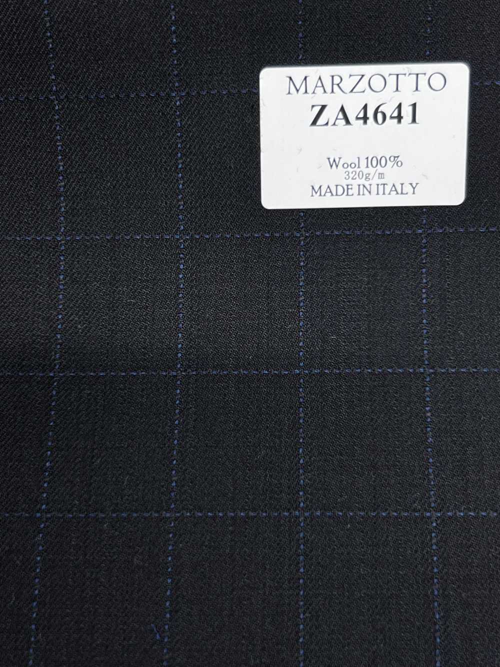 ZA4641 MARZOTTO Super110's Quadri ricamati nero x blu[Tessile] HOSOI SYOJI