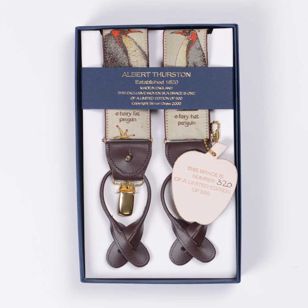 AT-2150 Albert Thurston Bretelle Edizione Limitata 40mm Motivo Pinguini[Accessori formali] ALBERT THURSTON