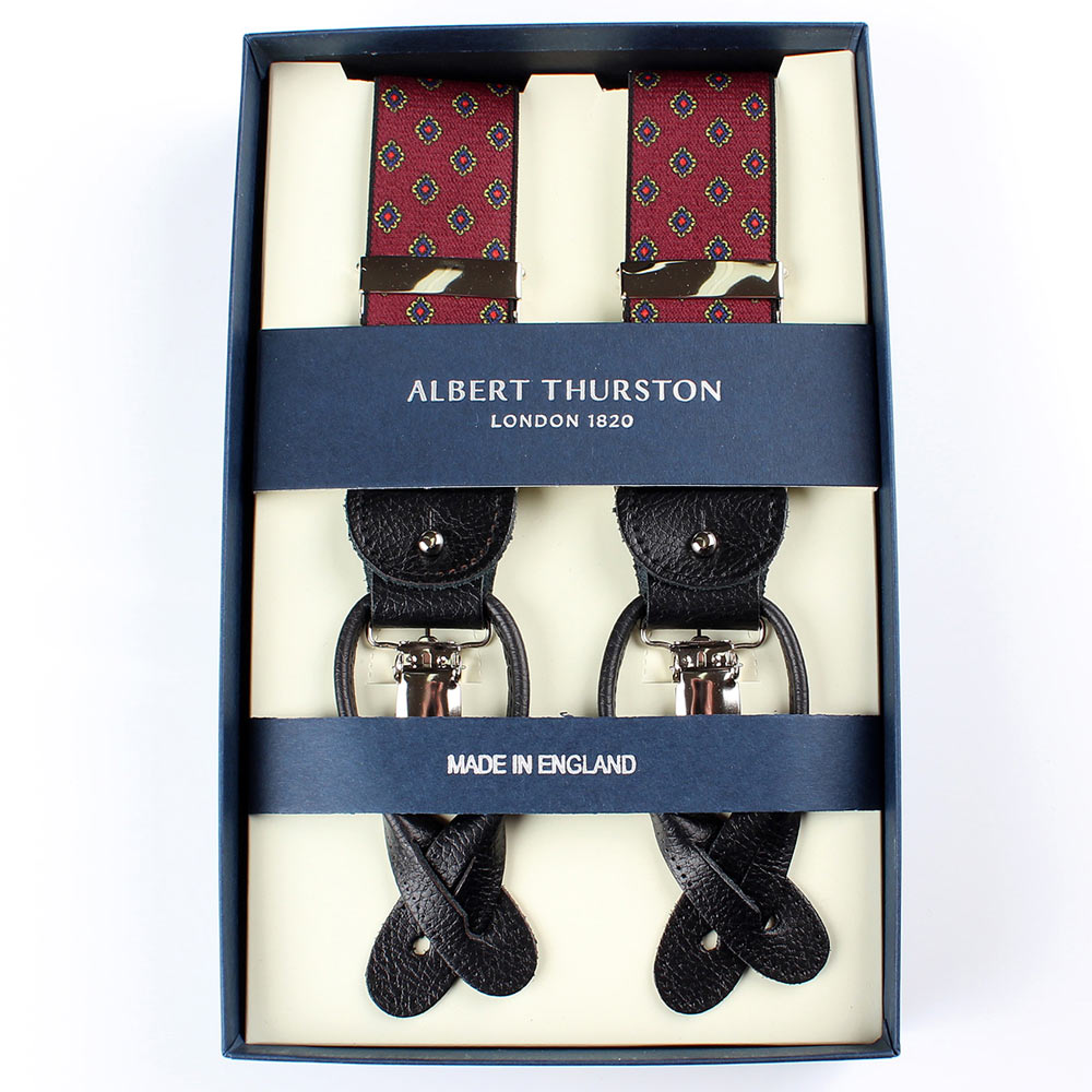 AT-2387-WI Bretelle Albert Thurston fantasia piccola 35MM bordeaux[Accessori formali] ALBERT THURSTON