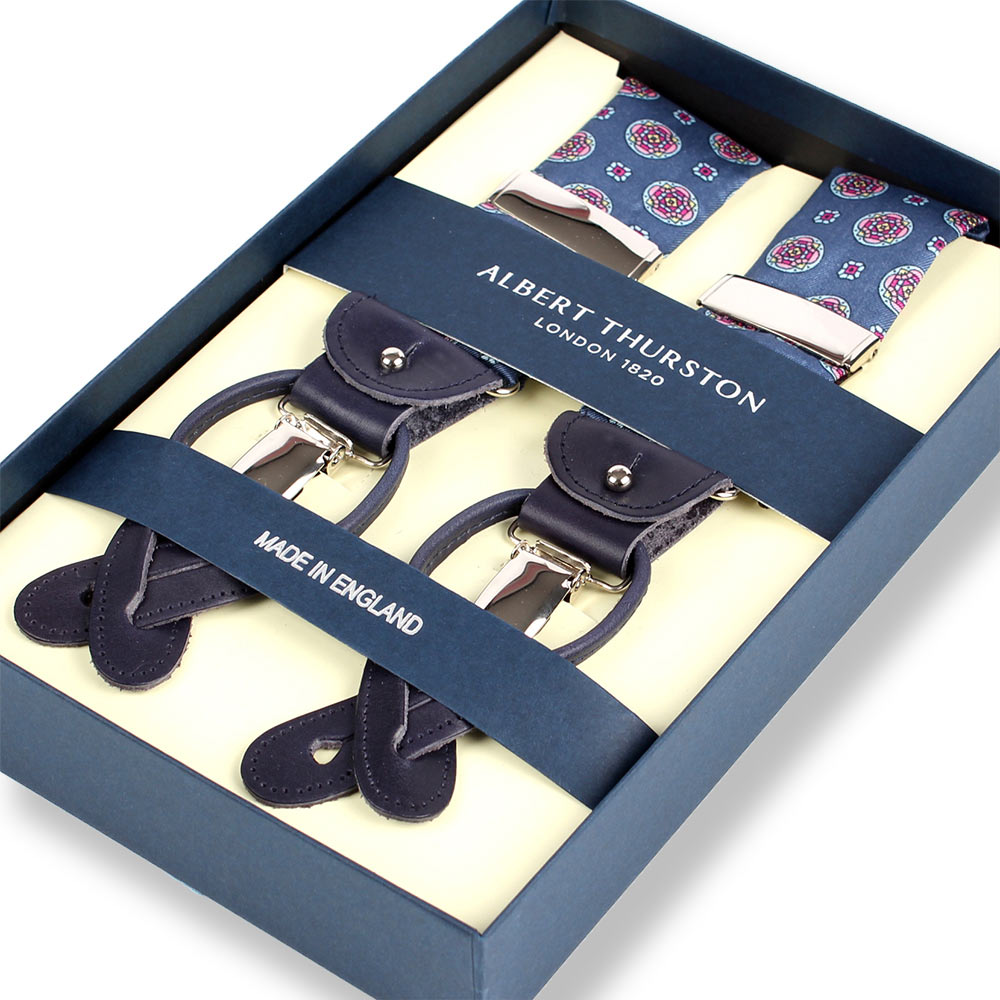 AT-S23 Albert Thurston Bretelle Modello Piccolo 35MM Blu Navy[Accessori formali] ALBERT THURSTON