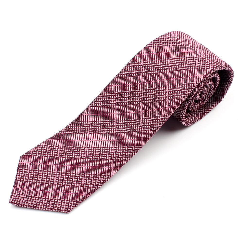 HVN-17 Cravatta Fatta A Mano Con Tessuto VANNERS Glen Plaid Vino Rosso[Accessori formali] Yamamoto(EXCY)
