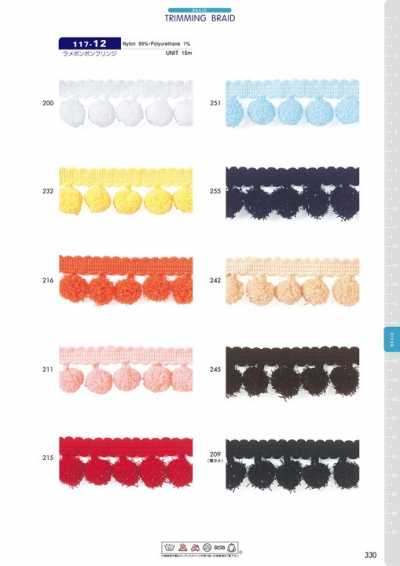 117-12 Frangia pom-pom lamé circa 25 mm